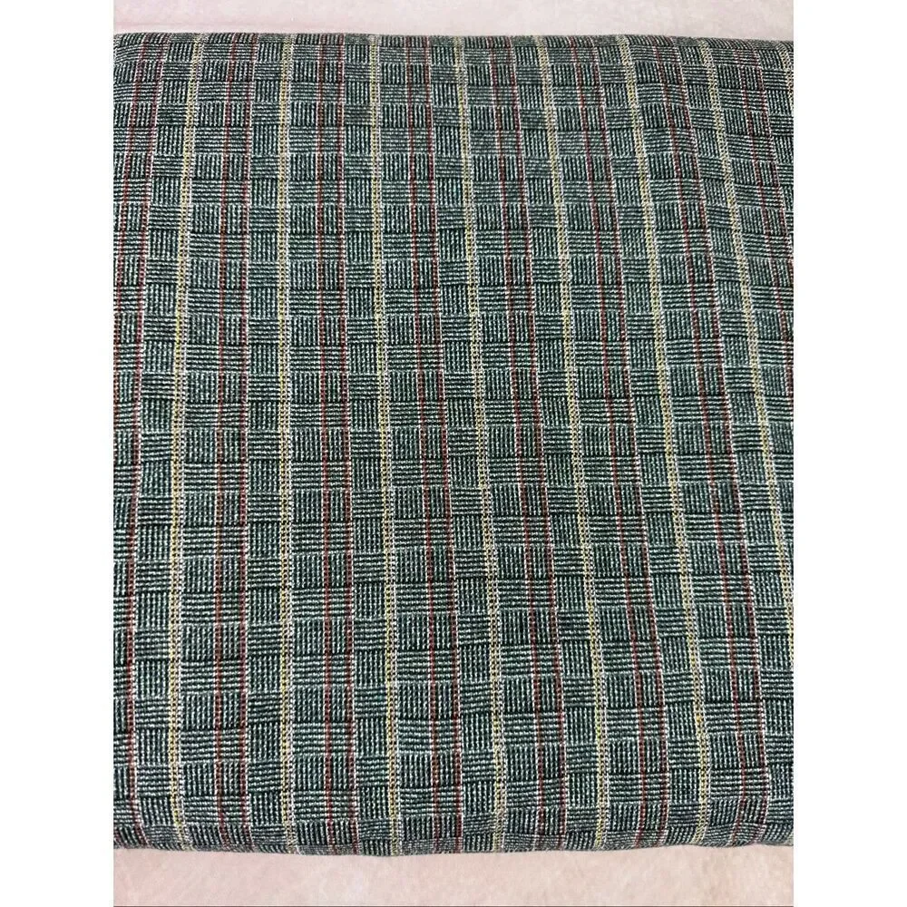 Vintage Tweed? Fabric Geometrical Weave Gray Red Suit Fabric Plaid 65x160” 4.5Y